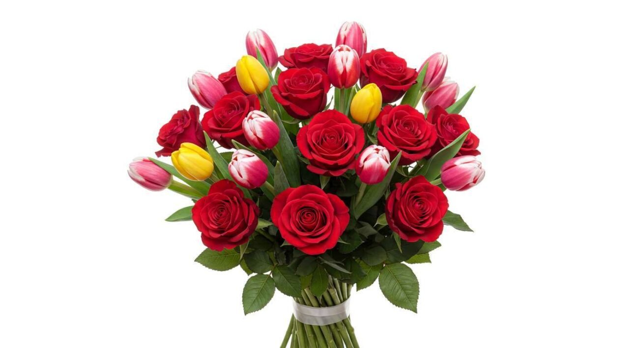 ramo de rosas con tulipan