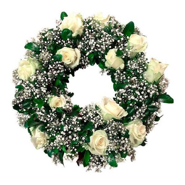 CORONA 12 ROSAS BLANCAS