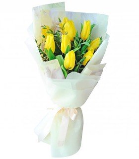 Ramo 6 tulipanes amarillos